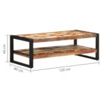 Table basse 120x60x40 cm Bois de récupération solide – Image 4