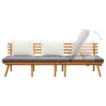 Lit de repos de jardin 200x65 cm Bois d'acacia solide – Image 2