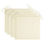 Chaises de jardin lot de 4 avec coussins Bois de teck massif – Image 7