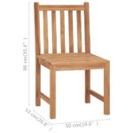Chaises de jardin lot de 4 avec coussins Bois de teck massif – Image 10