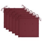 Chaises de jardin lot de 6 avec coussins Bois de teck massif – Image 7
