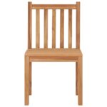 Chaises de jardin lot de 6 avec coussins Bois de teck massif – Image 3