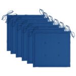 Chaises de jardin lot de 6 avec coussins Bois de teck massif – Image 7