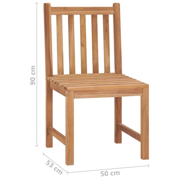 Chaises de jardin lot de 6 avec coussins Bois de teck massif – Image 11