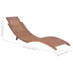 Chaises longues pliables lot de 2 Bois de teck solide – Image 12