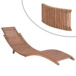 Chaises longues pliables lot de 2 Bois de teck solide – Image 2