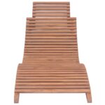 Chaises longues pliables lot de 2 Bois de teck solide – Image 4
