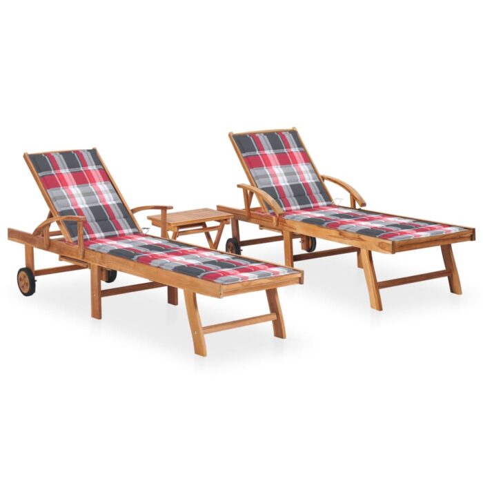 VXL8720286449530_a_en_hd_1.jpg Chaises longues lot de 2 avec table et coussin Bois teck solide – Image 1