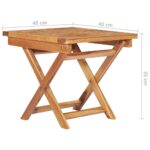 Chaises longues lot de 2 avec table et coussin Bois teck solide – Image 10