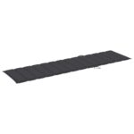 Chaises longues lot de 2 avec coussin anthracite Teck solide – Image 10