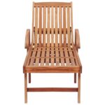 Chaises longues 2 pcs avec coussin taupe Bois de teck solide – Image 12