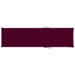 Chaises longues 2 pcs avec coussin rouge bordeaux Teck solide – Image 12