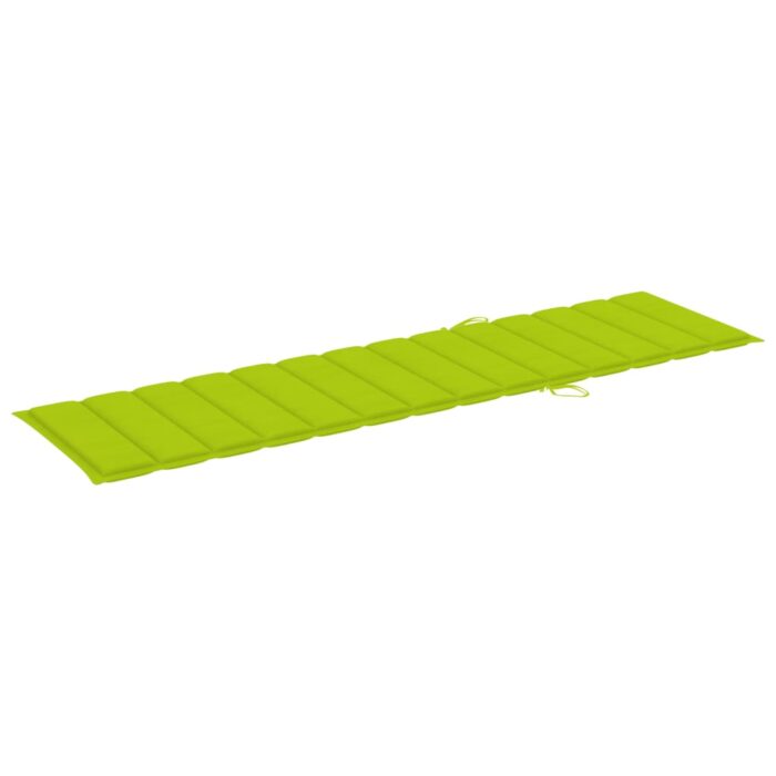 Chaises longues lot de 2 et coussin vert vif Bois teck solide – Image 10