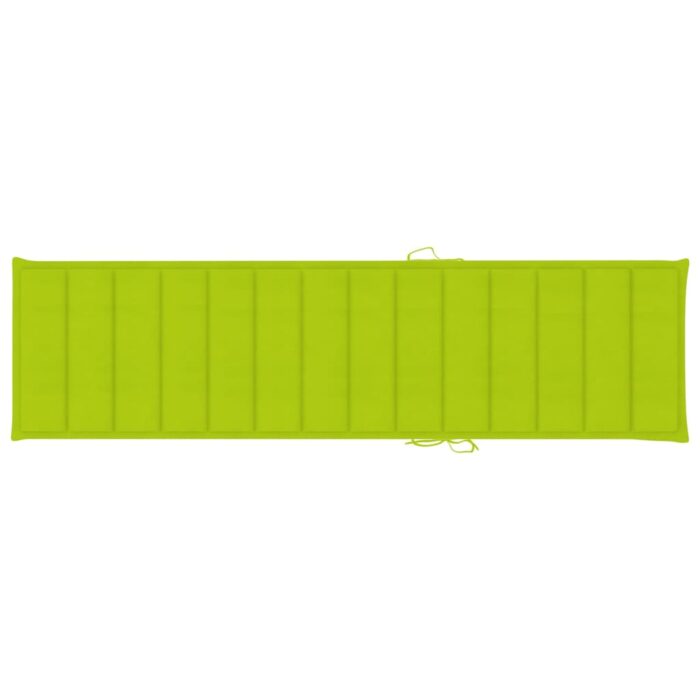 Chaises longues lot de 2 et coussin vert vif Bois teck solide – Image 12