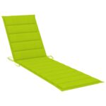 Chaises longues lot de 2 et coussin vert vif Bois teck solide – Image 9