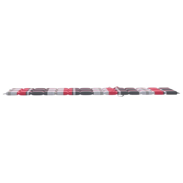 Chaises longues lot de 2 et coussin carreaux rouge Teck solide – Image 11