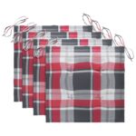 Chaises de jardin empilables avec coussins lot de 4 Teck solide – Image 6