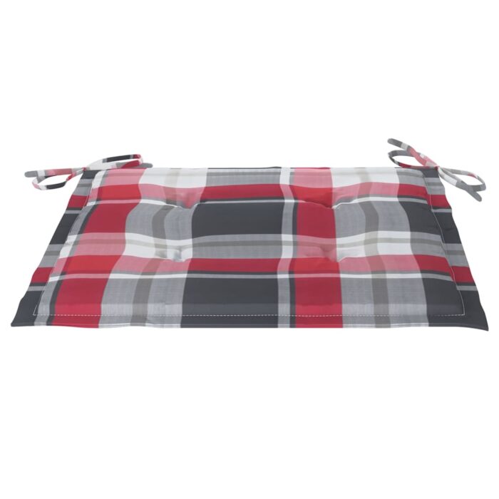 Chaises de jardin empilables avec coussins lot de 4 Teck solide – Image 8