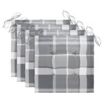 Chaises de jardin empilables avec coussins lot de 4 Teck solide – Image 6