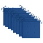 Chaises de jardin empilables avec coussins lot de 8 Teck solide – Image 6