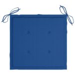 Chaises de jardin empilables avec coussins lot de 8 Teck solide – Image 9