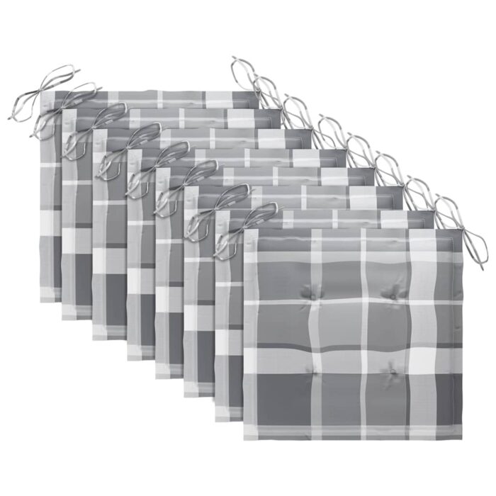 Chaises de jardin empilables avec coussins lot de 8 Teck solide – Image 6