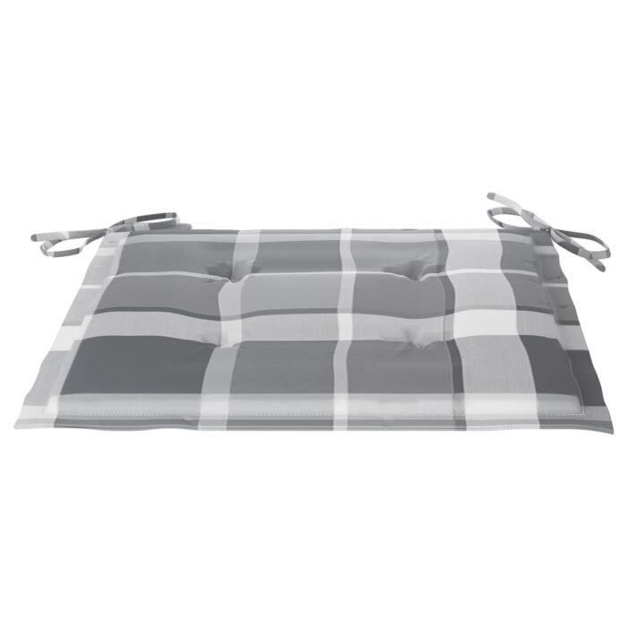 Chaises de jardin empilables avec coussins lot de 8 Teck solide – Image 8