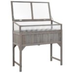 Lit surélevé avec serre 110x54x120 cm Bois de sapin massif – Image 2