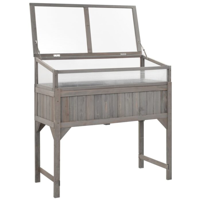 Lit surélevé avec serre 110x54x120 cm Bois de sapin massif – Image 2