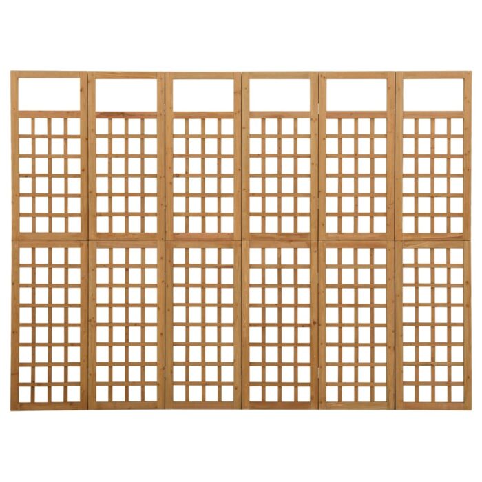Cloison de séparation à 6 panneaux/treillis bois sapin massif – Image 1