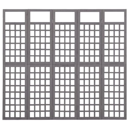 Cloison de séparation à 5 panneaux/treillis bois sapin massif