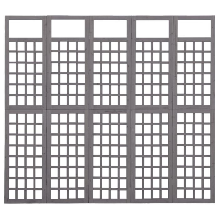 Cloison de séparation à 5 panneaux/treillis bois sapin massif – Image 1