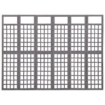 Cloison de séparation à 6 panneaux/treillis bois sapin massif