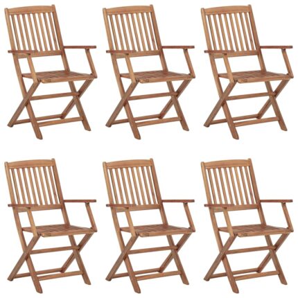 Chaises pliables d'extérieur lot de 6 Bois d'acacia solide