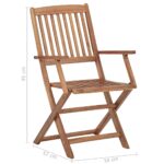 Chaises pliables d'extérieur lot de 8 Bois d'acacia solide – Image 6