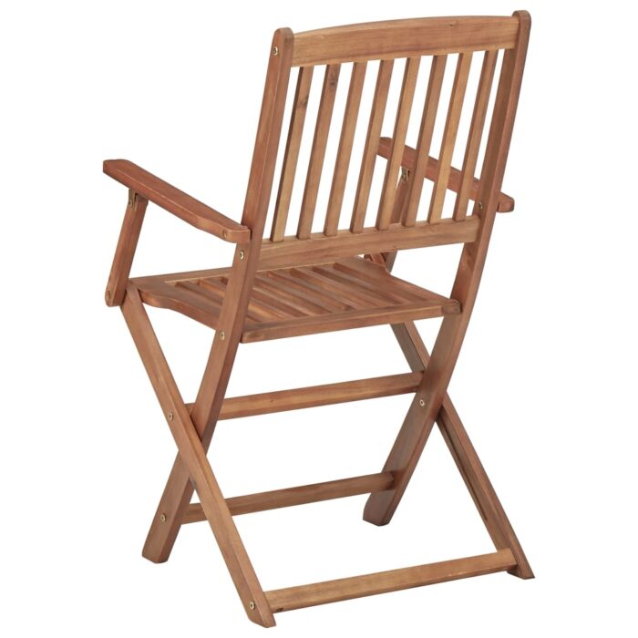 Chaises pliables de jardin lot de 6 avec coussins Bois d'acacia – Image 6
