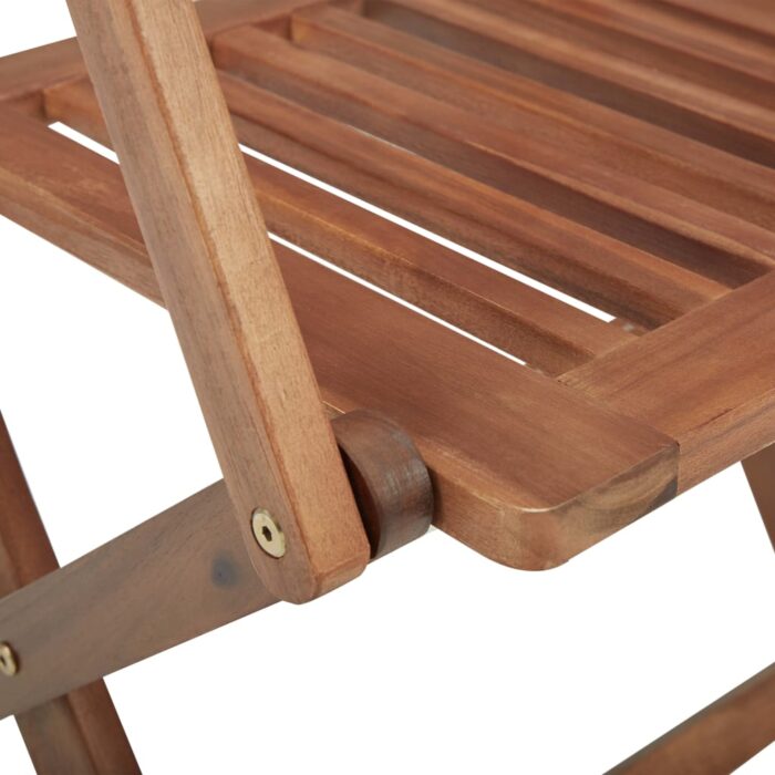 Chaises pliables de jardin lot de 6 avec coussins Bois d'acacia – Image 7