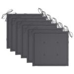 Chaises pliables de jardin lot de 6 avec coussins Bois d'acacia – Image 8