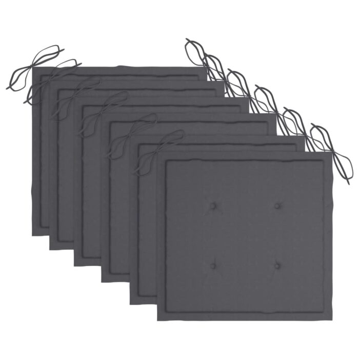 Chaises pliables de jardin lot de 6 avec coussins Bois d'acacia – Image 8