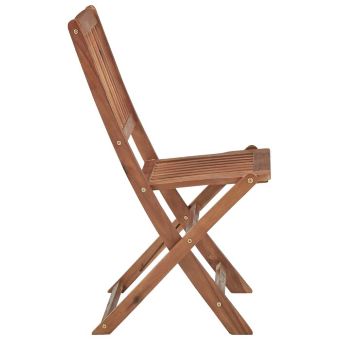 Chaises pliables de jardin lot de 6 avec coussins Bois d'acacia – Image 5