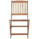 Chaises pliables de jardin lot de 6 avec coussins Bois d'acacia – Image 4