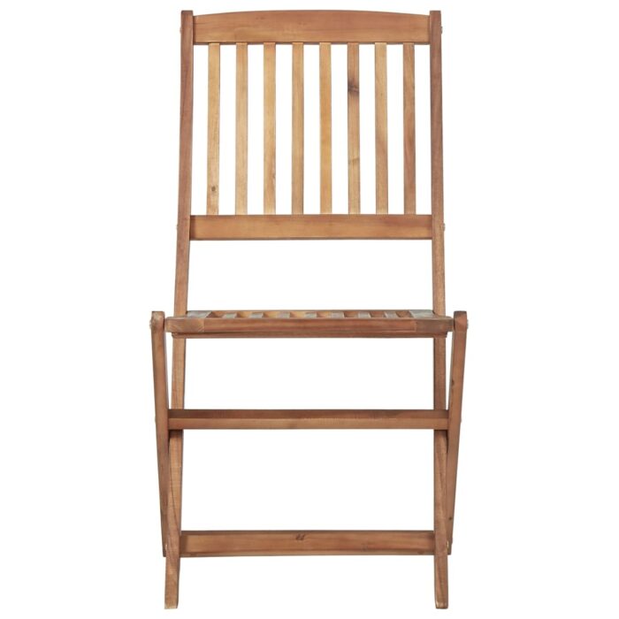 Chaises pliables de jardin lot de 6 avec coussins Bois d'acacia – Image 4