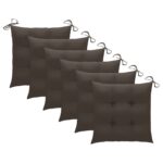 Chaises pliables de jardin lot de 6 avec coussins Bois d'acacia – Image 8