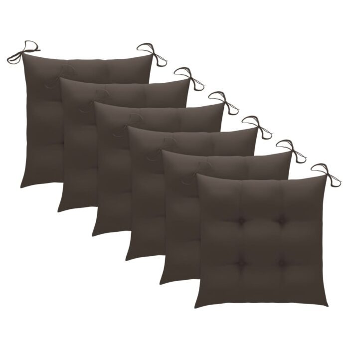 Chaises pliables de jardin lot de 6 avec coussins Bois d'acacia – Image 8