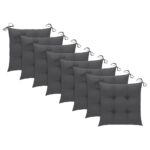 Chaises pliables de jardin lot de 8 avec coussins Bois d'acacia – Image 8