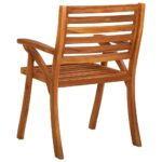 Chaises de jardin lot de 6 Bois d'acacia solide – Image 4