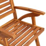 Chaises de jardin lot de 6 Bois d'acacia solide – Image 5