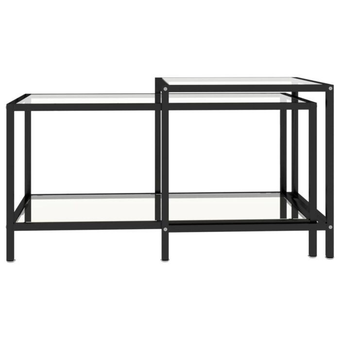 Tables à thé 2 pcs Verre trempé Transparent – Image 2