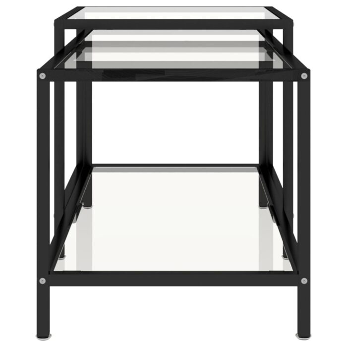 Tables à thé 2 pcs Verre trempé Transparent – Image 3