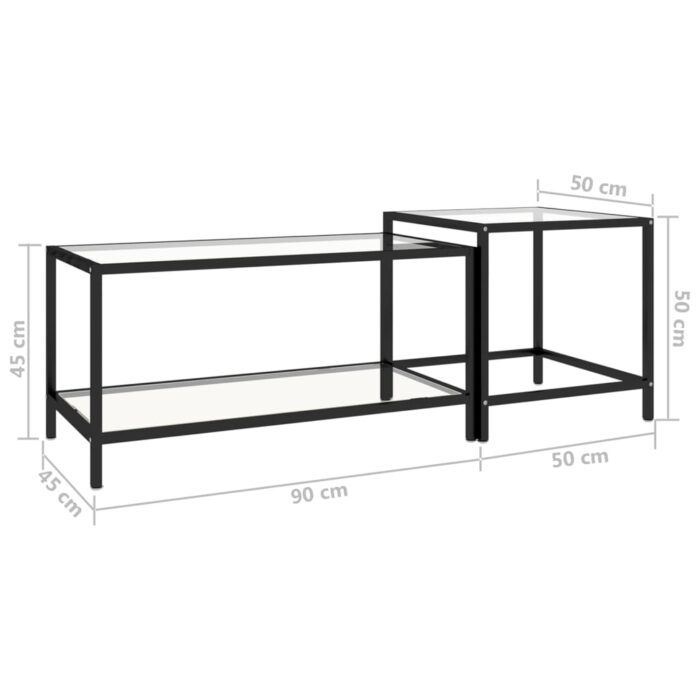 Tables à thé 2 pcs Verre trempé Transparent – Image 7